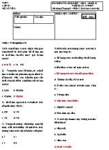 Bài kiểm tra học kì II Sinh học lớp 10 (Có đáp án) - Đề số 001